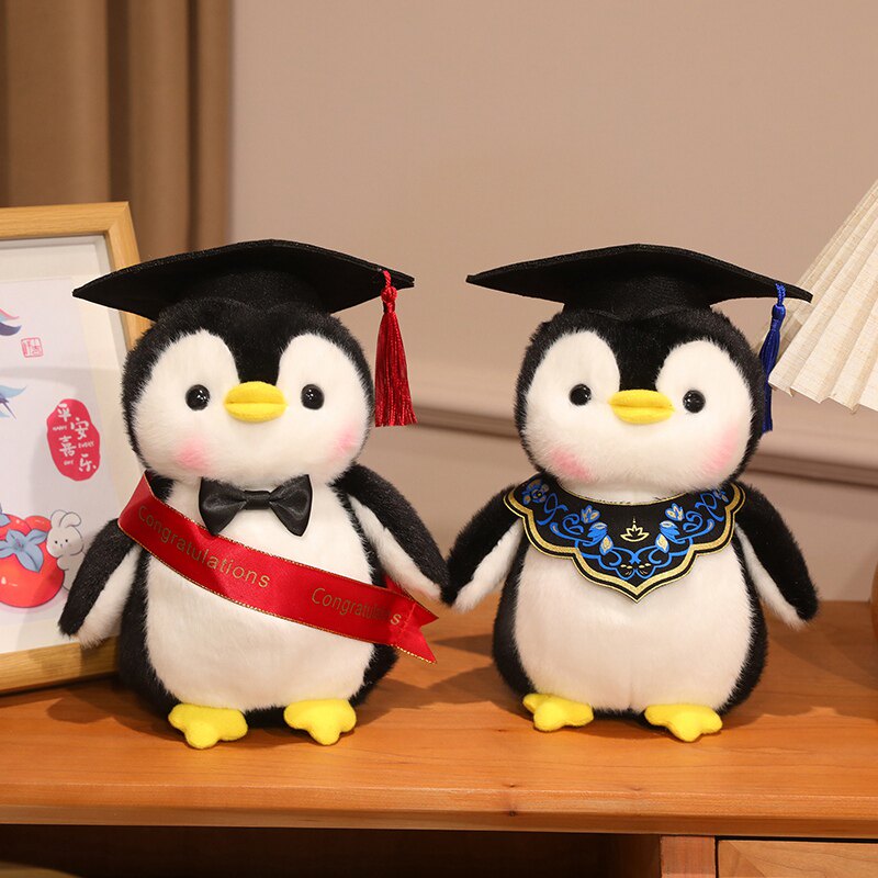 可爱企鹅博士公仔学士服定制毛绒玩偶学生毕业礼物送女生纪念礼物