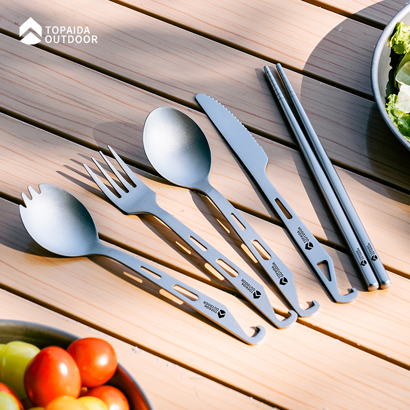 户外便携式露营纯钛调羹勺