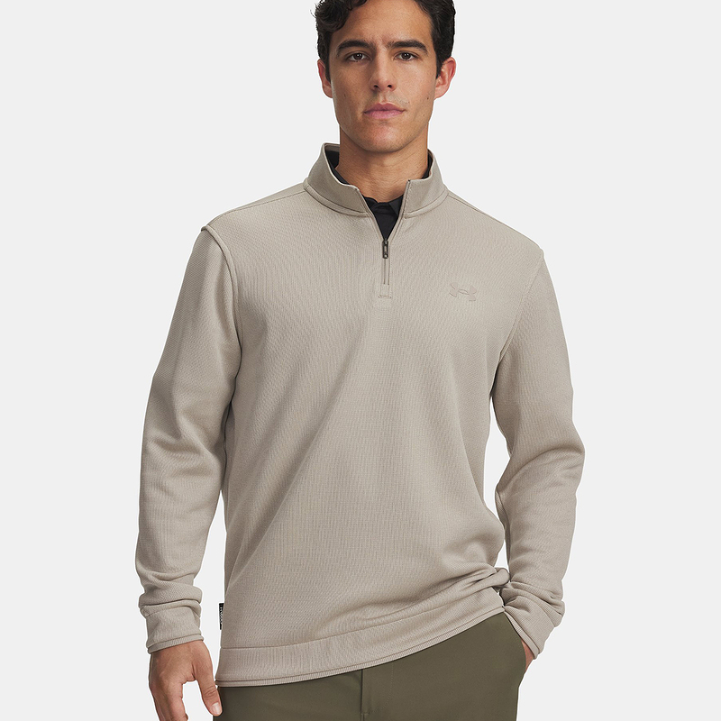 安德玛上衣男士新款休闲运动跑步健身透气半拉链长袖6003722-203