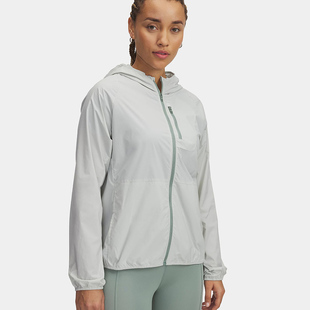 UA安德玛新款宽松休闲轻质户外跑步运动外套梭织夹克 1381881-377