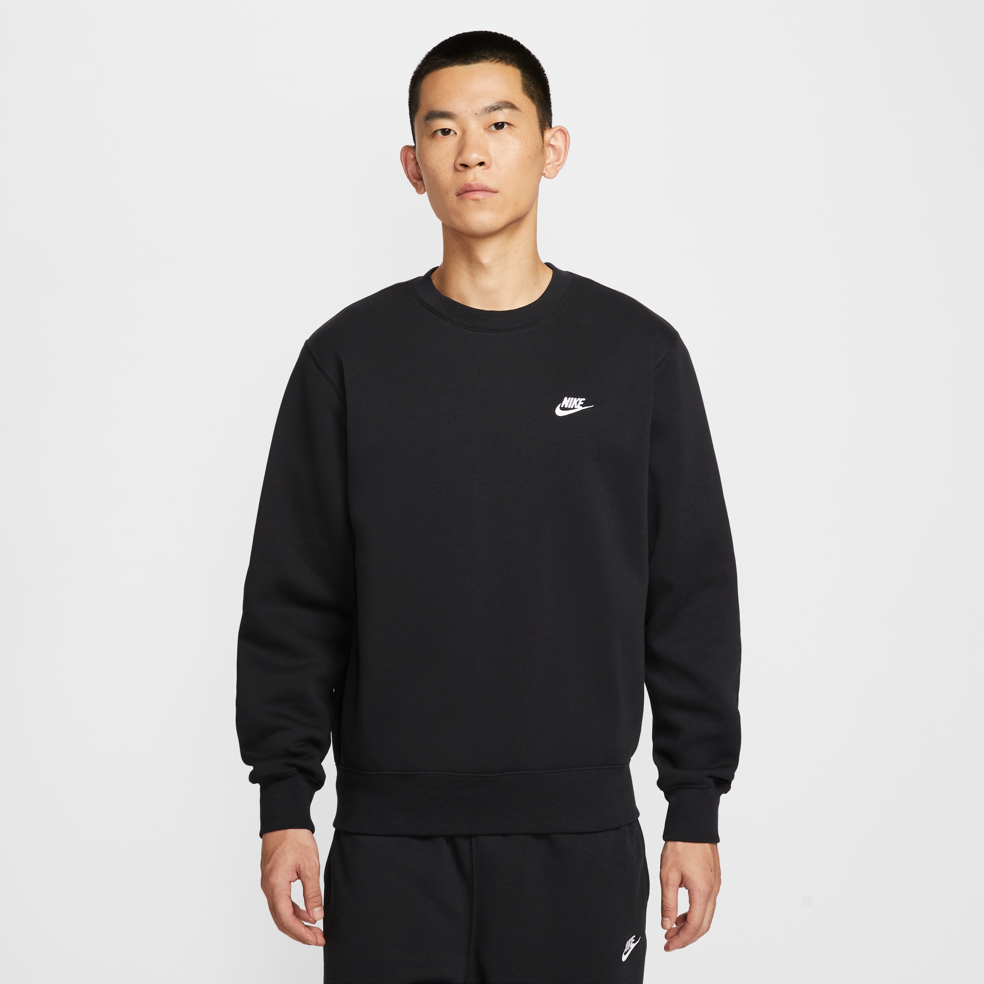 耐克男子加绒圆领卫衣冬季新款针织休闲刺绣柔软上衣NIKE FN3887