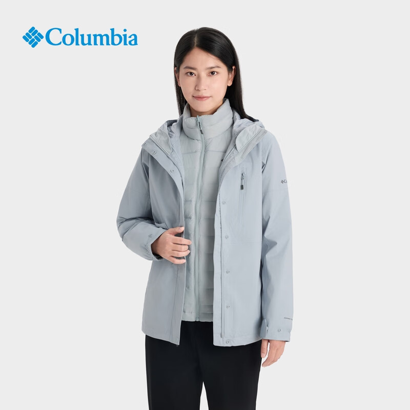 25秋冬新品哥伦比亚女防水防风羽绒三合一冲锋衣XR4256/XR4256