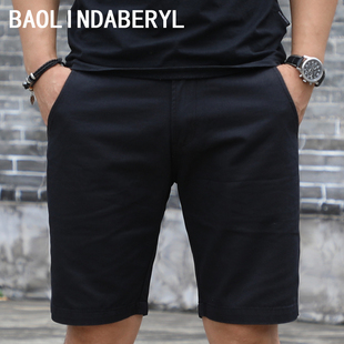 五分裤 纯棉休闲短裤 宽松大码 黑色直筒中裤 5分夏薄4 男纯白色沙滩裤
