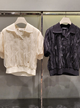 潮流直邮  韩国 O'2nd 奥蔻 25夏  蕾丝翻领衬衫O22F5WTO443W