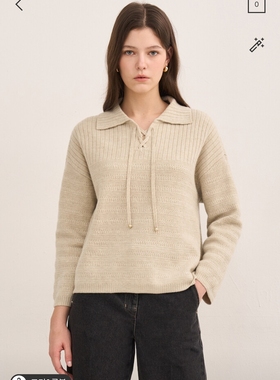 潮流直邮 韩国SJSJ正品 24冬 翻领羊绒衫SJ2EAKTO849W