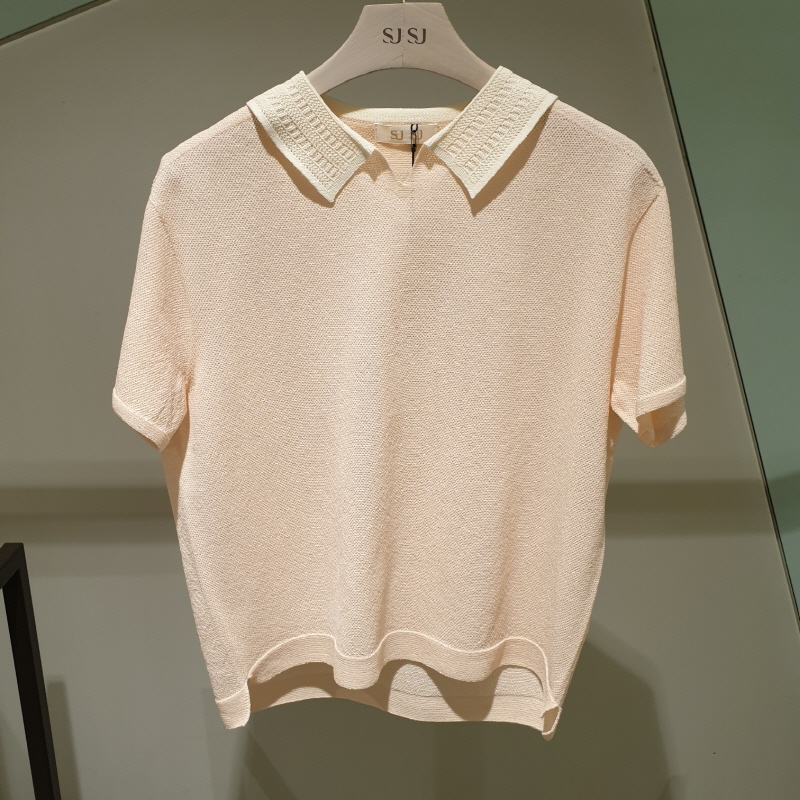 翻领短袖针织衫SJ2E3-KTO176W
