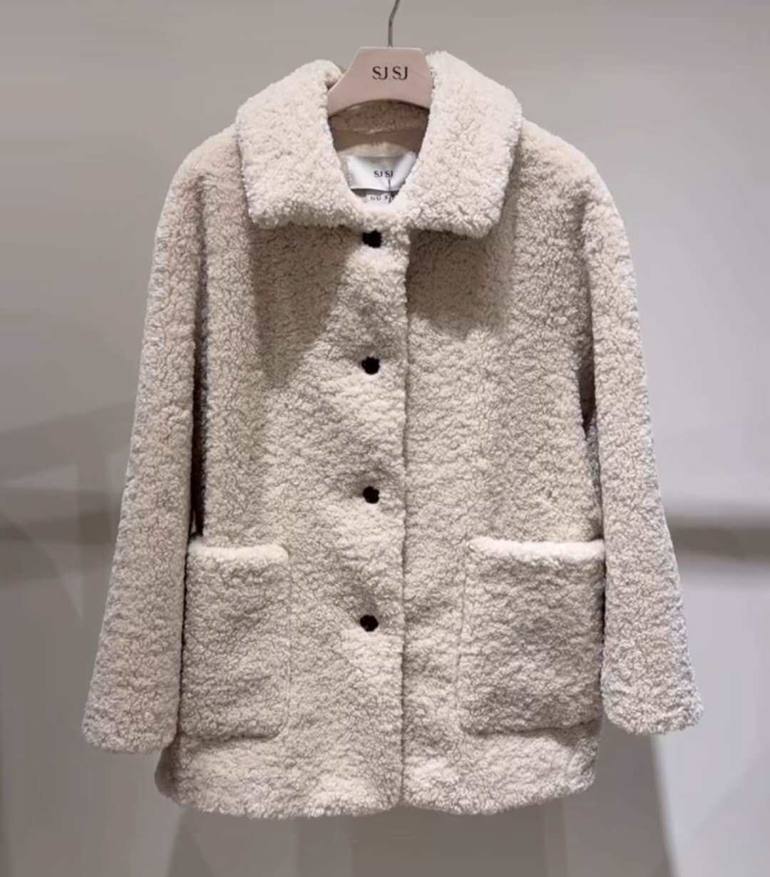 潮流直邮 韩国正品SJSJ 25冬 百搭毛绒外套SJ2FBWOTQ83WM1