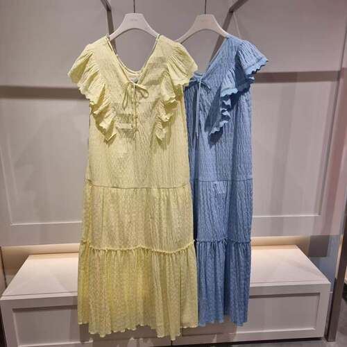 潮流直邮 韩国*O'2nd*奥蔻*26夏  荷叶边连衣裙O22G5WOP953W