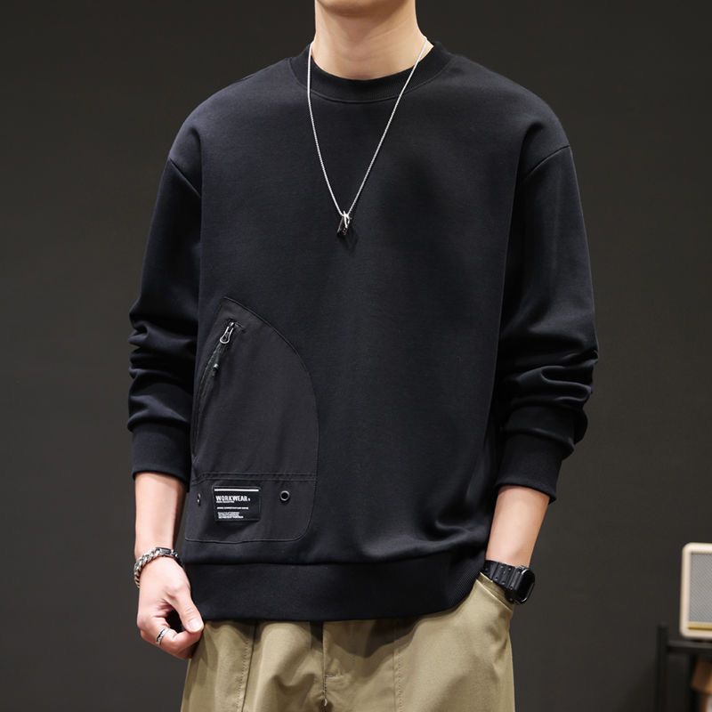 大码卫衣男2025春秋款胖子圆领美式宽松加肥加大男装休闲长袖上衣