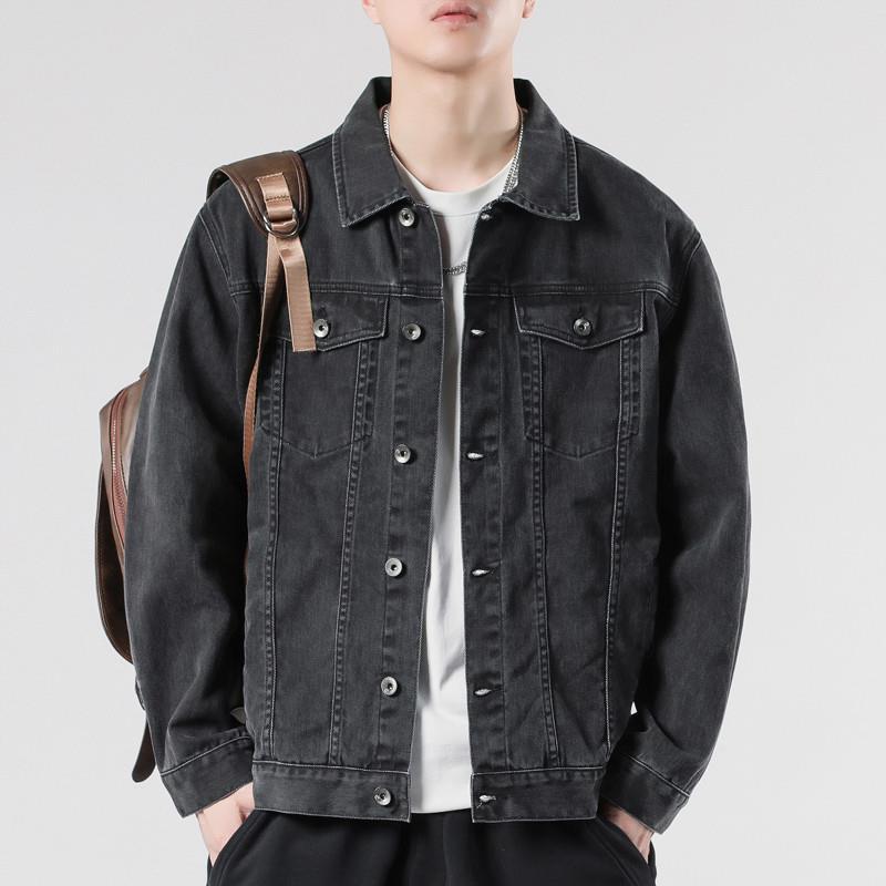 高端全棉牛仔外套男春夏季2025新款潮牌翻领休闲水洗夹克男士衣服