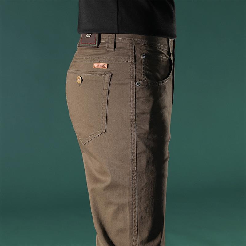 商务休闲裤男士高端夏季2025新款修身直筒中年爸爸长裤子男纯棉