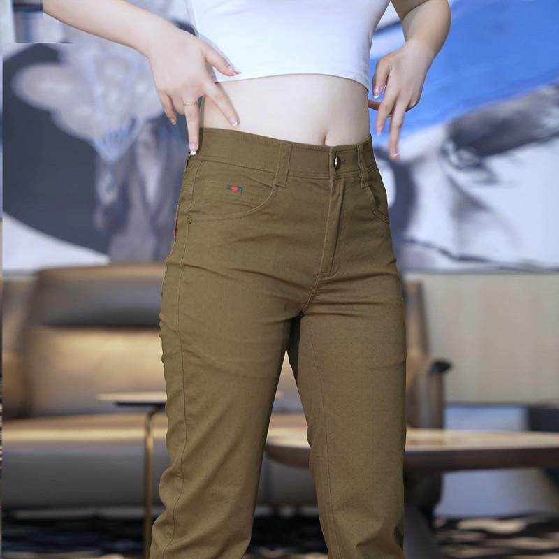 高端直筒休闲长裤子男士春秋季新款商务纯棉中年卡其色西裤男款