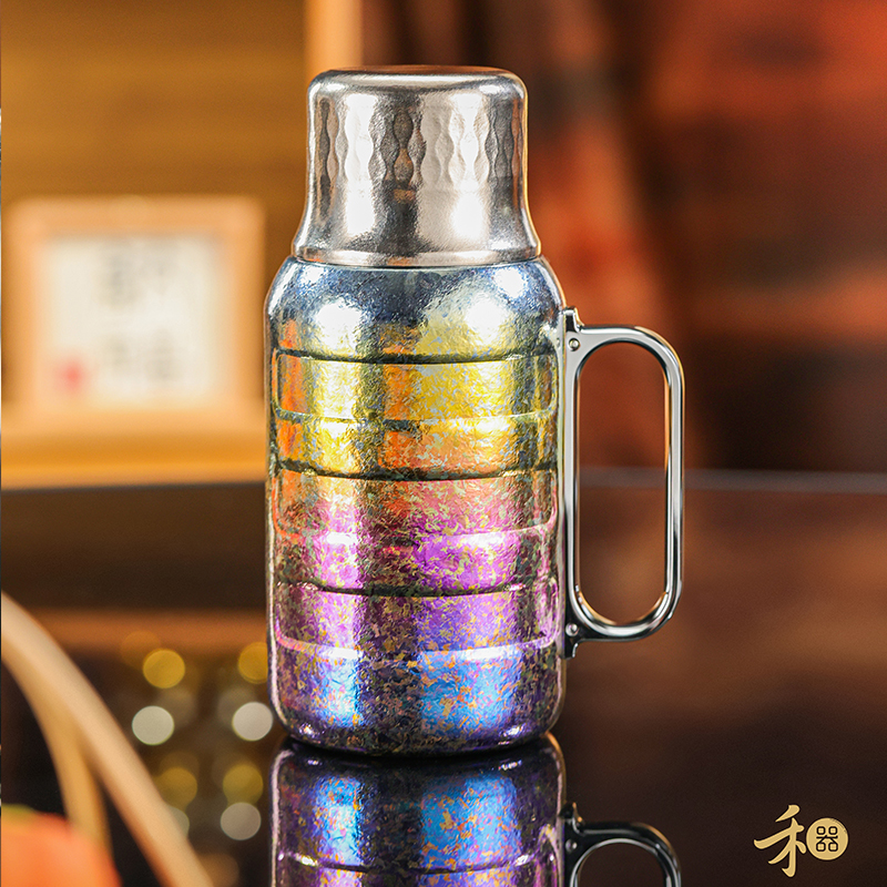 禾器海天霞光纯钛杯办公杯310ml