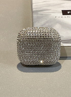 高档银色闪钻适用AirPods12345代苹果蓝牙耳机套AirPods pro2奢华防摔新款AirPods 4代