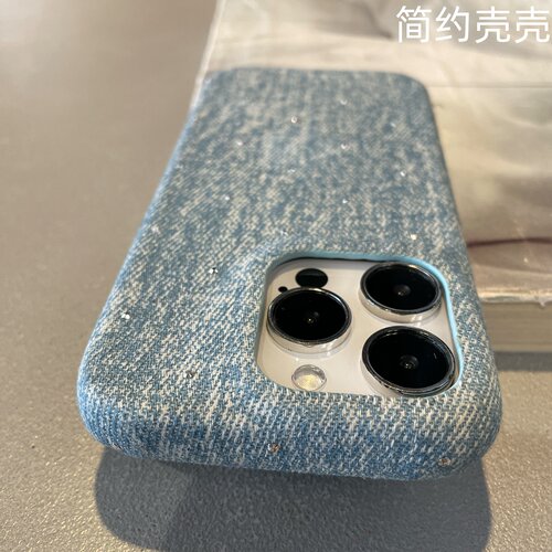日韩立体闪钻牛仔适用苹果16promax手机壳iPhone15pro个性14pro防摔13pro新款保护套