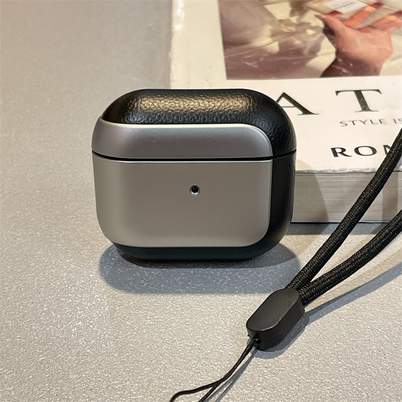 高级感电镀银皮质适用AirPods Pro苹果无线蓝牙耳机套AirPods1/2/3/4/5代新款