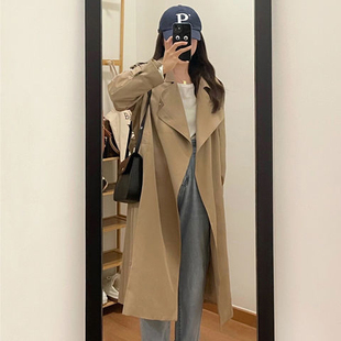 2024卡其色早秋新款女装港风复古chic炸街高级感风衣中长款外套女