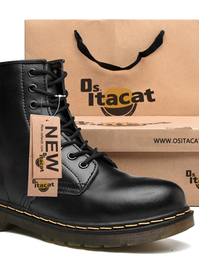 OSITA CAT马丁靴男高帮8孔系带情侣皮鞋男女短靴子1460棉鞋机车靴