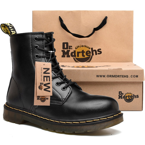 真皮马丁靴男高帮英伦风ins