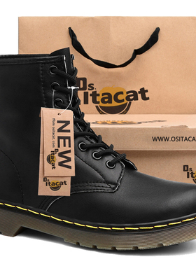 OSITA CAT马丁靴男高帮英伦风1460工装靴真皮男鞋冬季加绒雪地靴