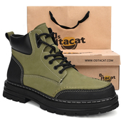 OSITA 短靴子 真皮马丁靴男英伦风厚底户外登山鞋 CAT男鞋 秋冬新款