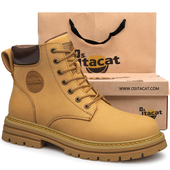 OSITA 大黄蜂踢不烂短靴子 爆款 CAT大黄靴马丁靴男秋冬季 加绒女款