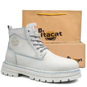 OSITA 靴英伦风ins机车靴 真皮透气高帮工装 CAT马丁靴女秋季 情侣款