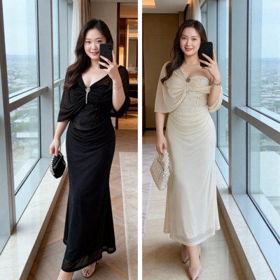 高端大码胖mm绝美轻晚宴礼服高级感巨显瘦生日聚会订婚宴胖妹妹