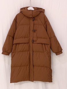 冬季新款长款羽绒服女面包服纯色宽松休闲外套棉服森系