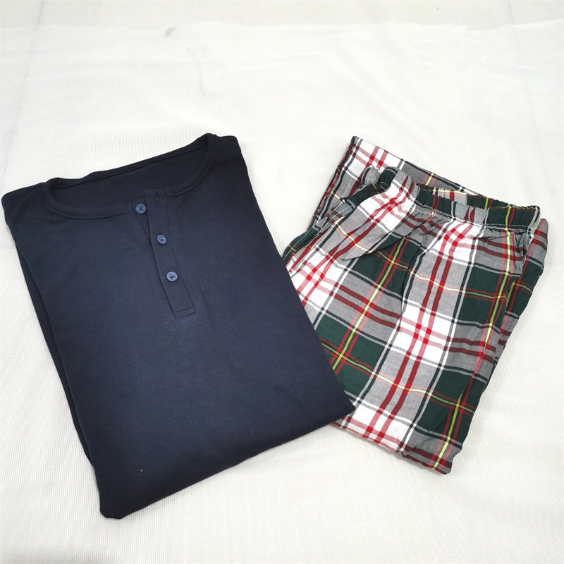家居服棉长袖长裤纯棉针织
