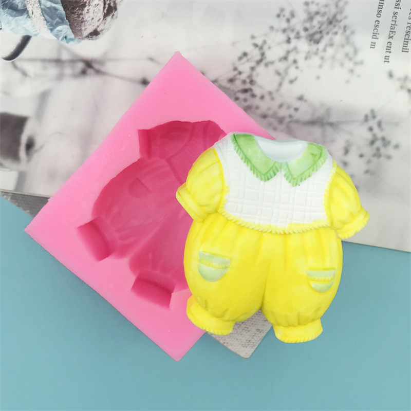 婴儿连体衣硅胶模具diy手工捏捏卡通衣服模具滴胶材料翻糖石膏模