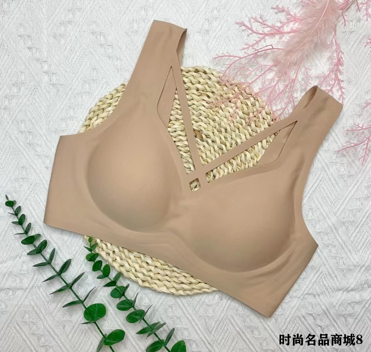 乳胶无钢圈大码文胸胖mm聚拢薄大胸全罩杯内衣加大防狼01