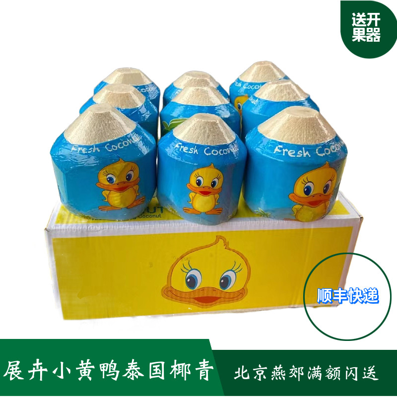 展卉小黄鸭椰青9颗当季新鲜水果泰国进口椰子香水椰送开椰器顺丰