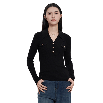 ivykkiV领套头毛针织衫