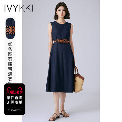 ivykki复古无袖A字裙连衣裙