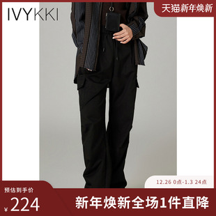 休闲裤 新款 女百搭高腰显瘦工装 子2025年冬季 阔腿裤 IVYKKI艾维时尚