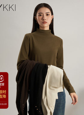 ivykki半高领套头修身打底衫T恤