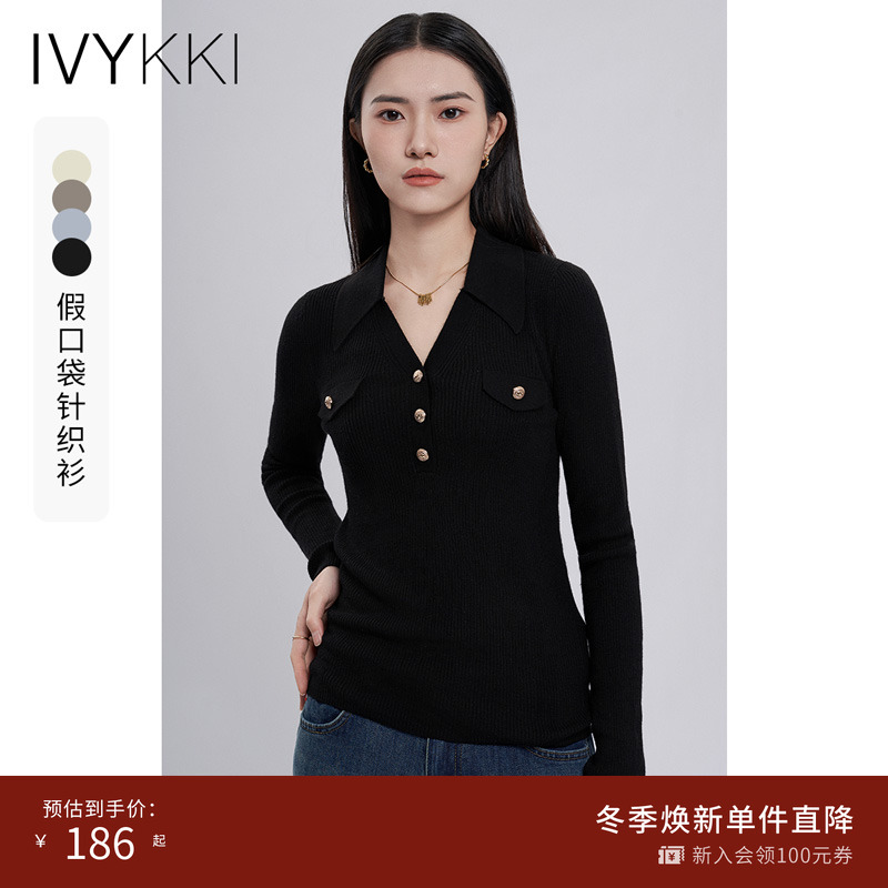ivykkiV领套头毛针织衫