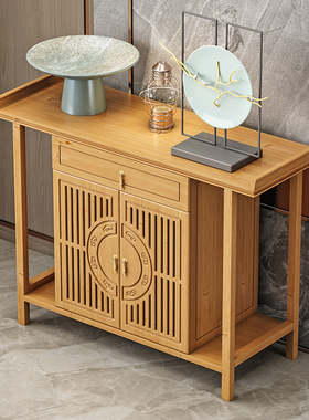 新中式玄关桌实木禅意简约入户玄关柜供台安条储物落地客厅门厅柜