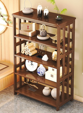 博古架实木中式茶柜置物架茶具茶壶展示架放茶叶的茶室布置收纳架