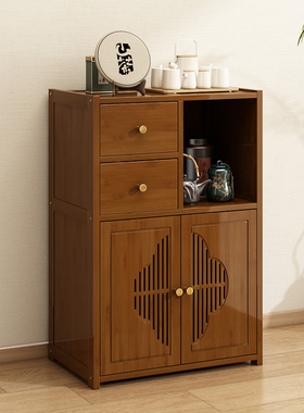 新中式橱柜餐边柜现代储物柜客厅茶柜靠墙竹柜子博古置物柜茶水柜