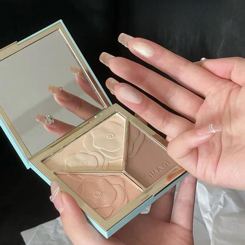 高光修容盘三色一体修容高光盘