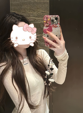 【懒懒同款】kt满钻手机壳14三丽欧kt水钻15适用苹果16promax贴钻