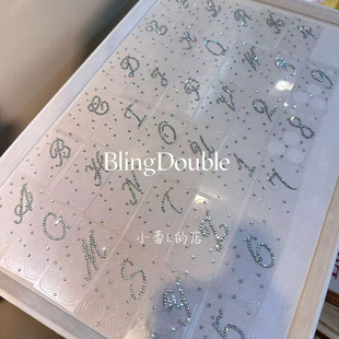 水钻镜头膜适用苹果17promax镜头字母膜底座膜字母静电贴镜头膜