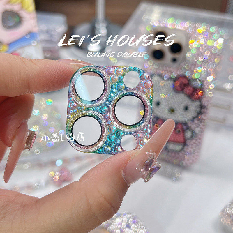 水钻镜头膜手机镜头保护膜钢化膜ins适用14promax苹果16