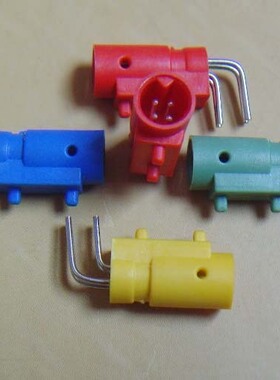 插板式圆形4p公头，宝马4p插板式90度弯针款插板公头板端连接器