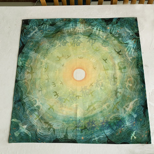 加厚绒布绿色海鸥塔罗牌桌布塔罗牌阵塔罗牌桌面布神秘塔罗桌布