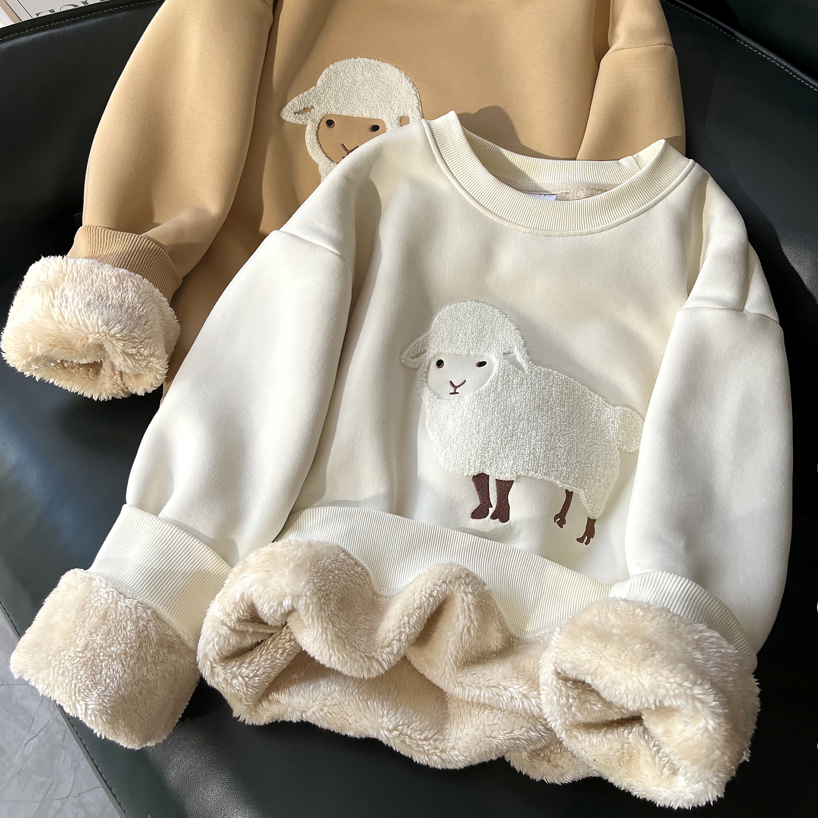 一件过冬/巨厚仿羊羔绒卫衣外套