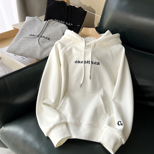 2023新款 字母刺绣连帽卫衣女宽松秋冬加绒加厚百搭上衣潮 春秋薄款
