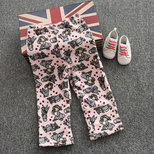 秋冬季女童珊瑚绒长裤中大童女孩2-7岁休闲家居裤小孩保暖睡裤